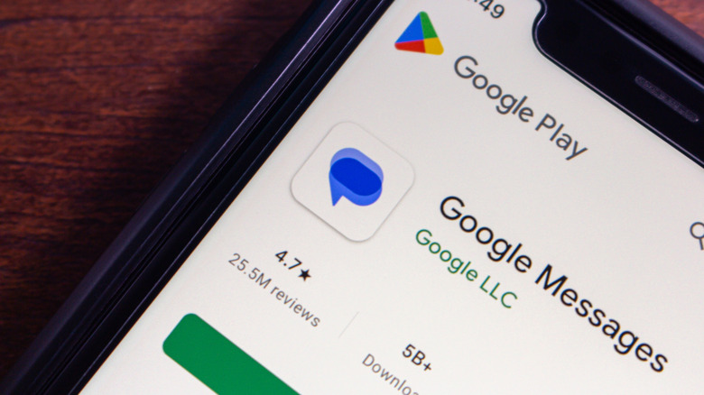 google messages app page on the google play store