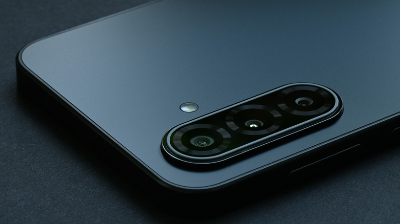 Samsung Galaxy A17 5G laying in surface showing rear camera bump
