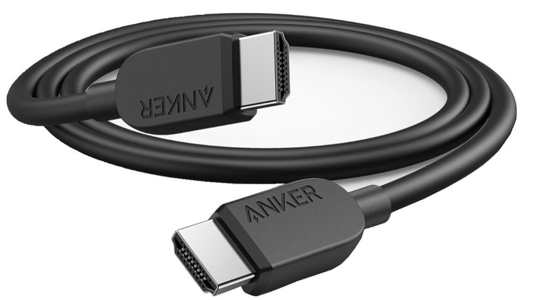 The Anker HDMI cable against a white background