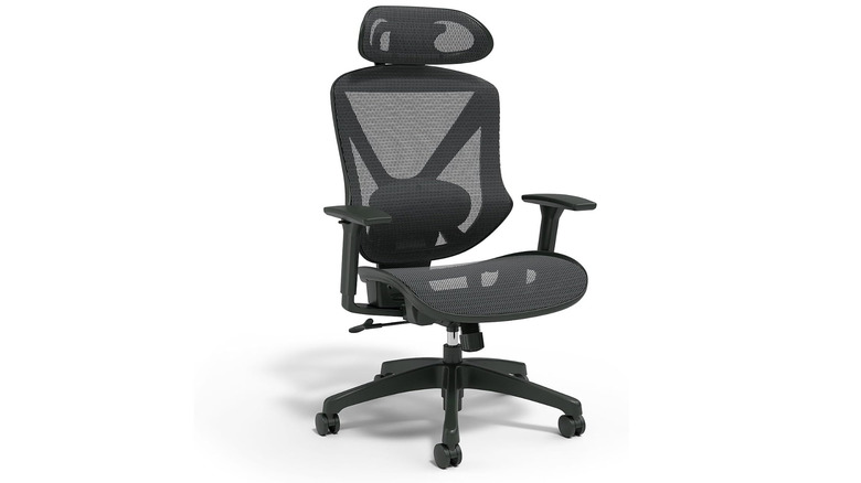 The Staples Dexley Ergonomic Mesh Swivel Task Chair with a white background.