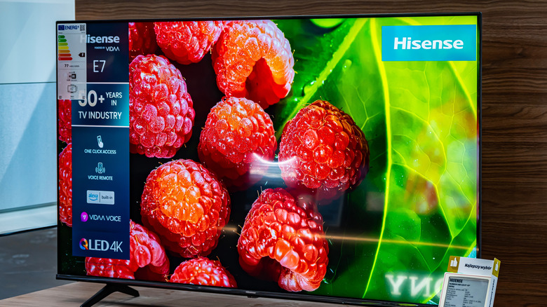 A Hisense TV on display