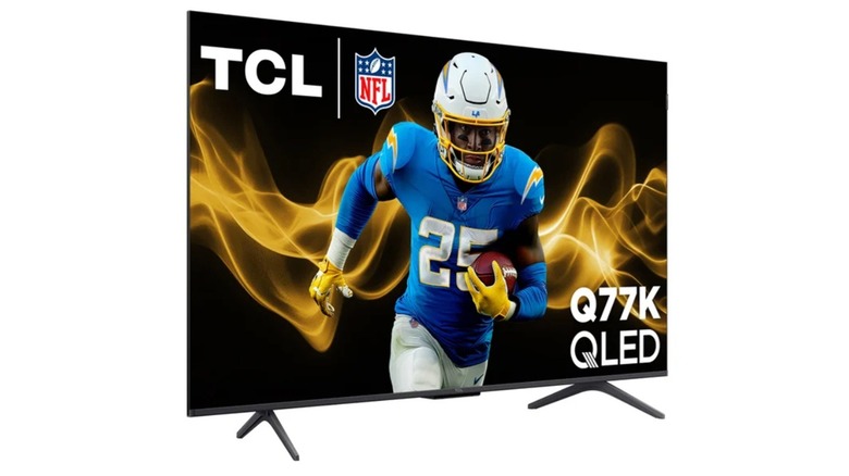 The TCL Q77K Series 4K QLED TV on a white background.