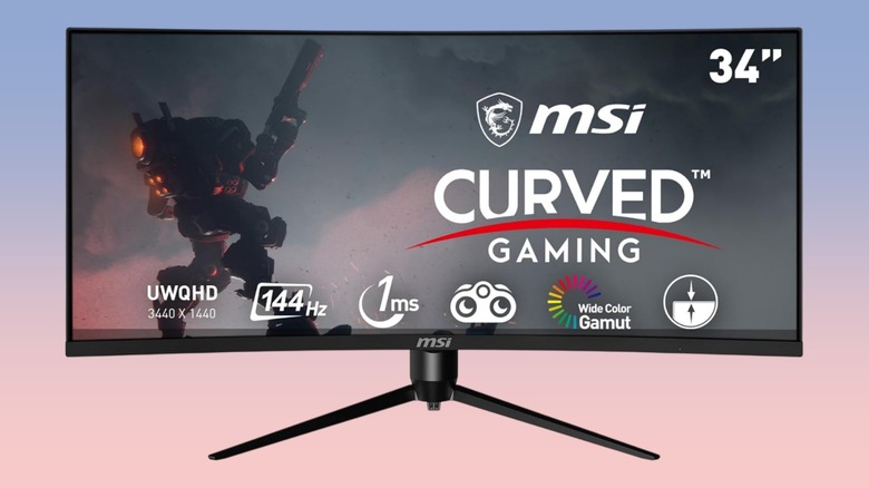 MSI Optix MAG342CQR against a gradient background