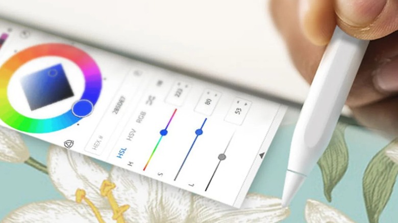 Close up of someone drawing with a Metapen A8 stylus