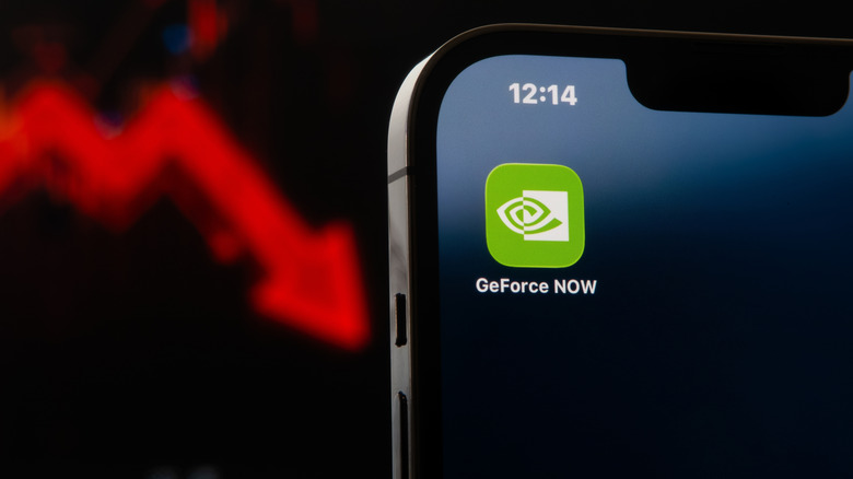 The app icon of GeForce Now on a iPhone