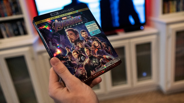4K Avengers: Endgame Blu-ray held in hand