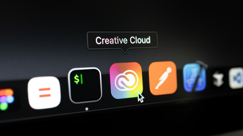 adobe creative cloud logo on macbook