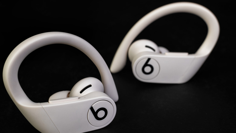 White Beats by Dre headphones.