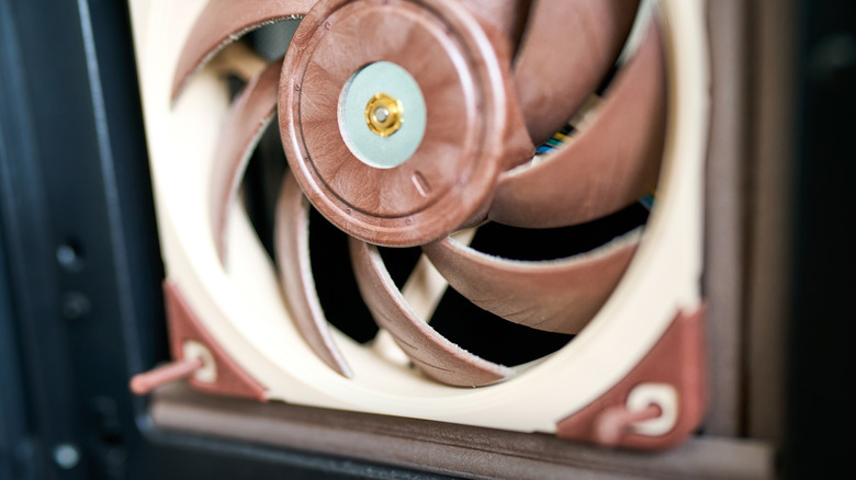Close-up of PC fan