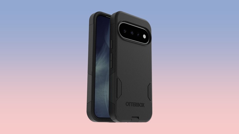 OtterBox Commuter case for the Pixel 11 against a gradient background