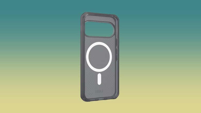 Uag Dot case for the Pixel 11 against a gradient background