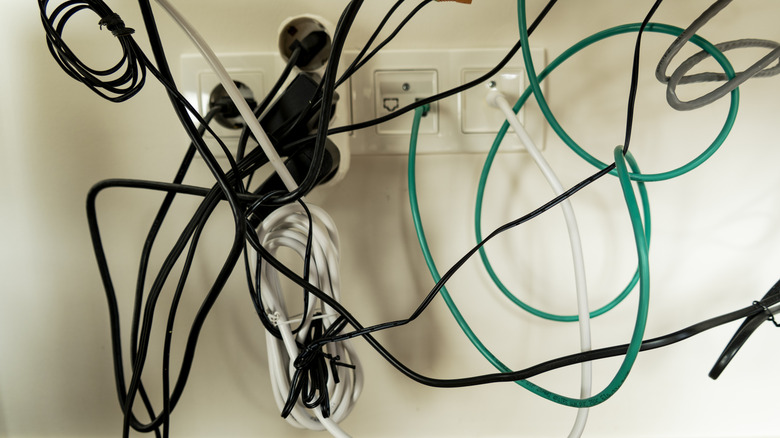 Tangled cords and cables