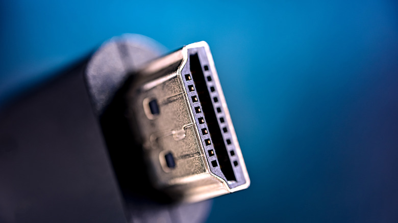 Close up of an HDMI connector.