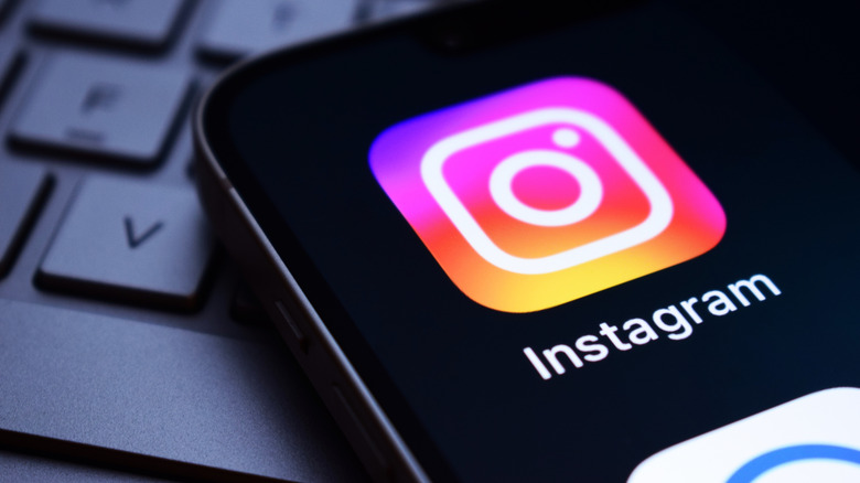 Close-up of a smartphone with the Instagram logo