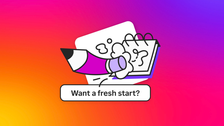 Instagram image picturing the option to reset the algorithm with a fresh start