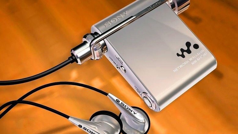Close-up of classic Sony MP3 player