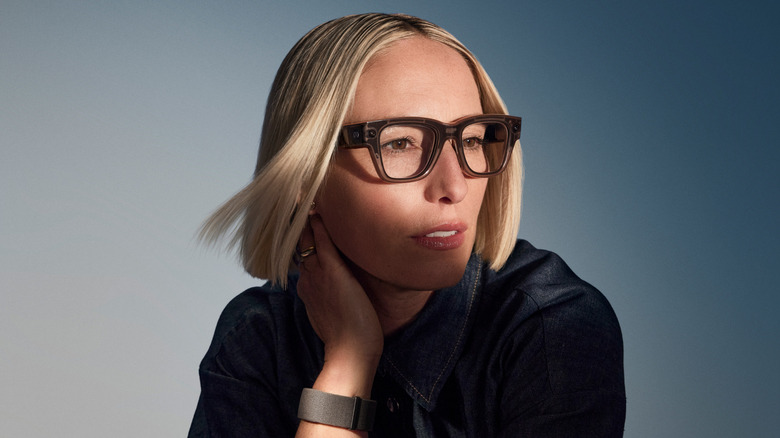 Woman wearing Meta's new AI smart glasses from Ray-Ban