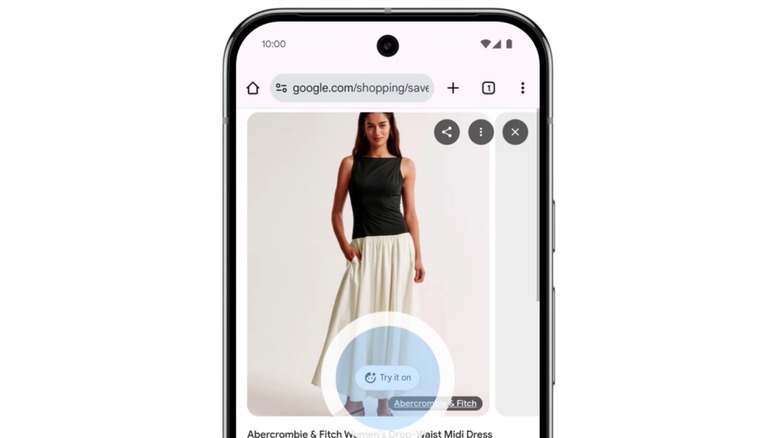 The new try it on AI feature in Google Shopping.