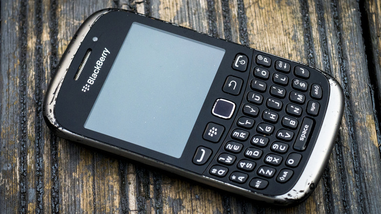 Close-up of BlackBerry phone device