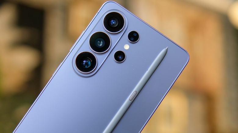 Galaxy S26 Ultra showing S Pen against back with cameras showing