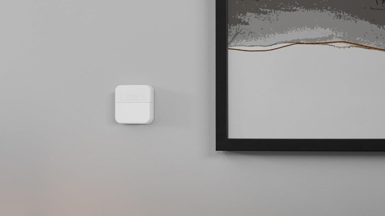 smart temperature room sensor mounted on wall