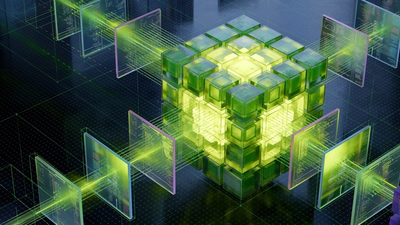 Nvidia's imagery of a cube made of little cubes to represent CUDA