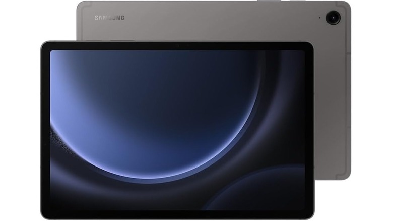 Samsung Galaxy Tab S10 FE in front of a white background
