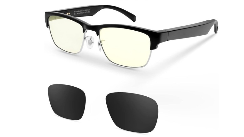 CatXQ Smart Glasses with detachable dark shades.