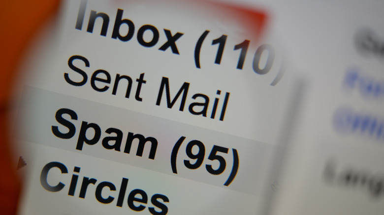 A spam folder showing that it has 95 emails