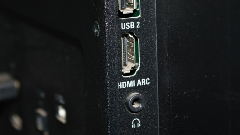 The HDMI ARC port on the back of a TV.