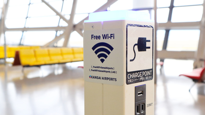 A public charging point at an airport