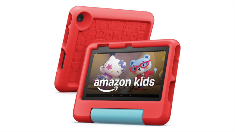 The Amazon Fire 7 Kids against a white background