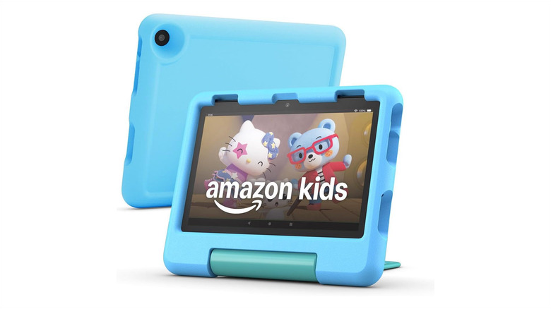 The Amazon Fire HD 8 Kids against a white background
