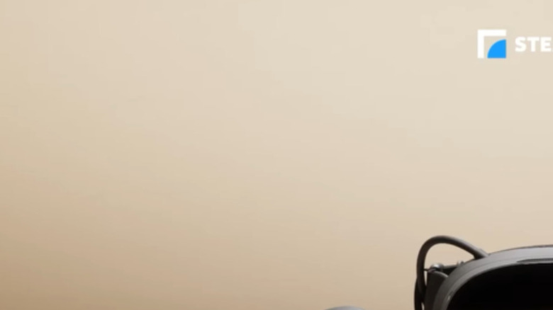 Steam frame on display in front of beige background