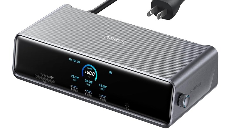 anker prime docking station, 14-in-1 connectors on white background