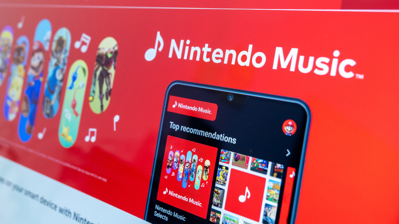A desktop PC screenshot of the Nintendo Music app