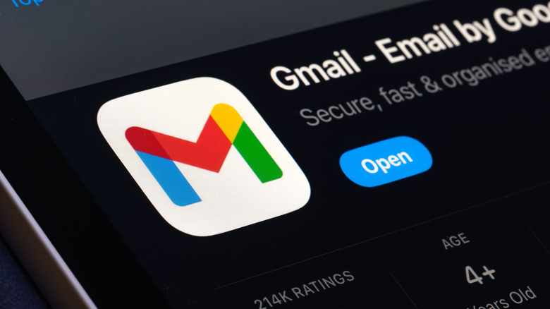 iPhone screen showing the Gmail app on App Store