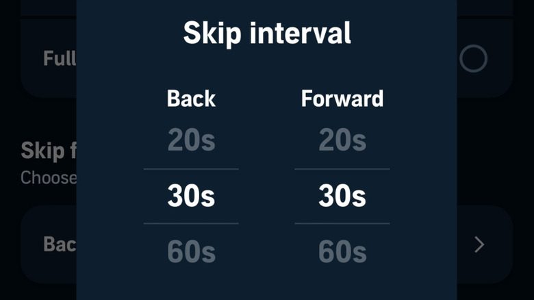 changing the skip interval in the audible app