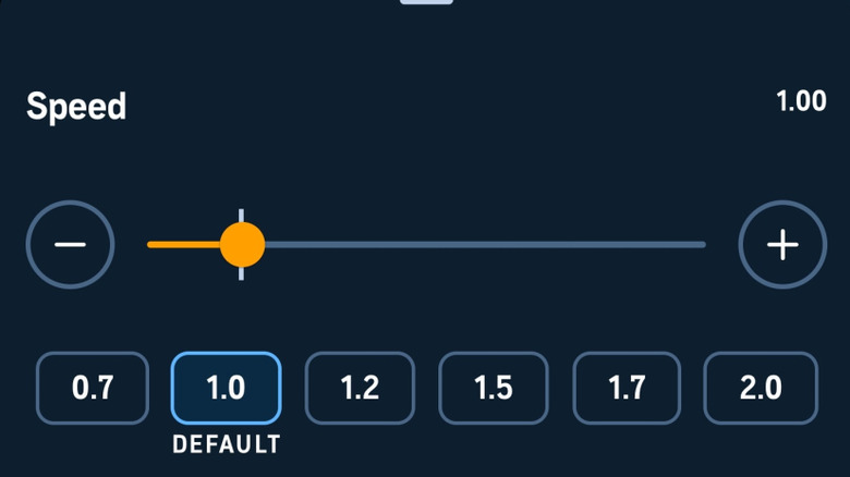 Setting the playback speed in the Audible app