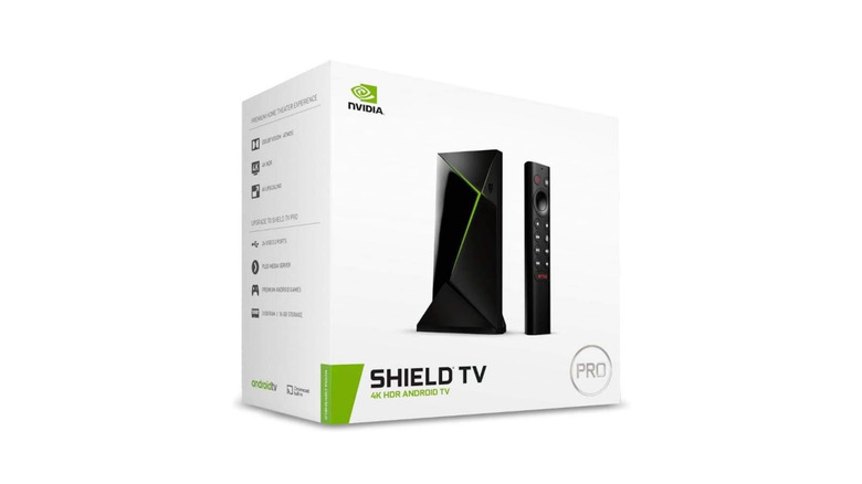 The NVIDIA Shield TV Pro set against a white backdrop.
