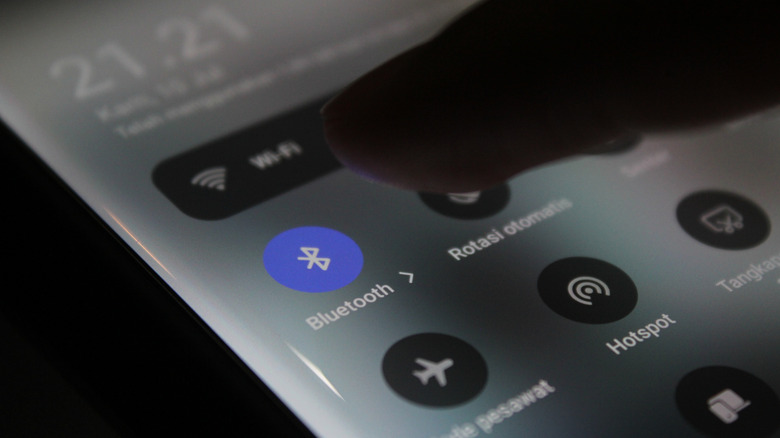 The Bluetooth icon in the Control Center of an Android