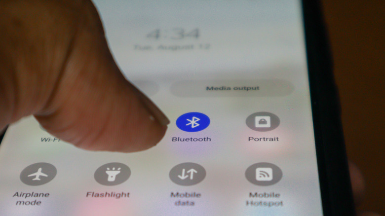 The Bluetooth icon in the Control Center of an Android