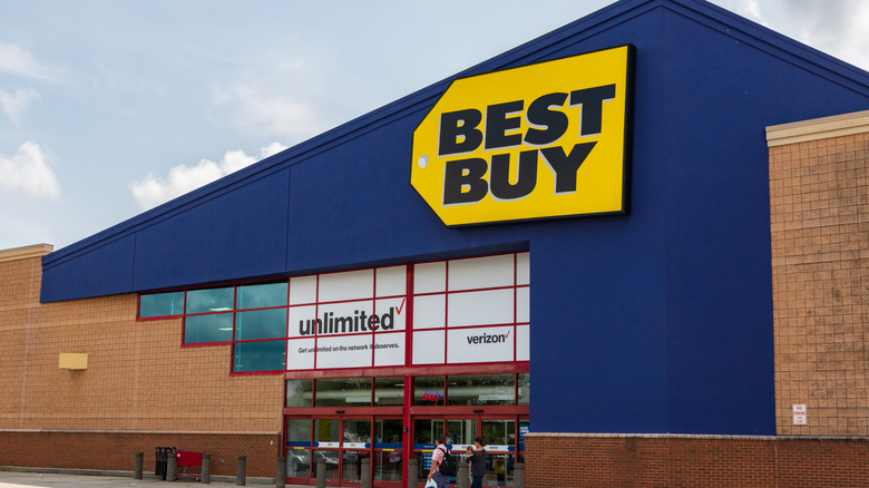 The exterior of a Best Buy store.