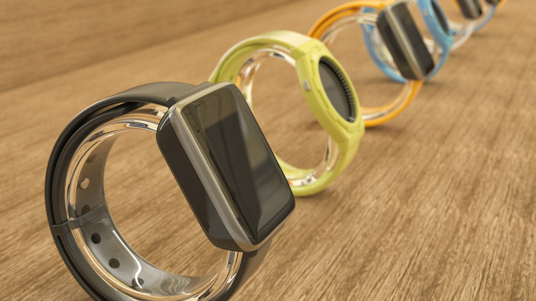 Smartwatches on sale in a store