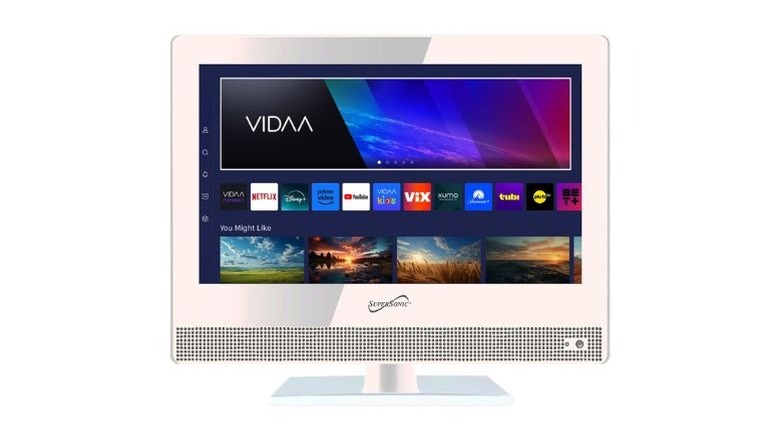 The 15.6-inch Supersonic SC-1520V TV is pictured against a white backdrop.