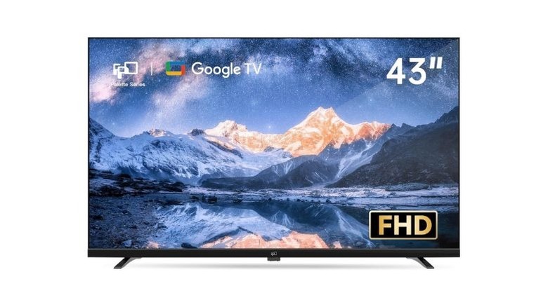 The FPD 43-inch CG43-P3 smart TV is pictured against a white background.