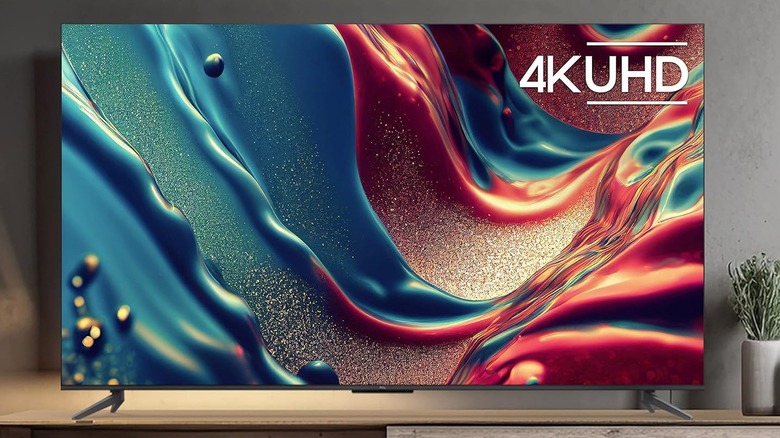 TCL Q650G TV placed on a TV console