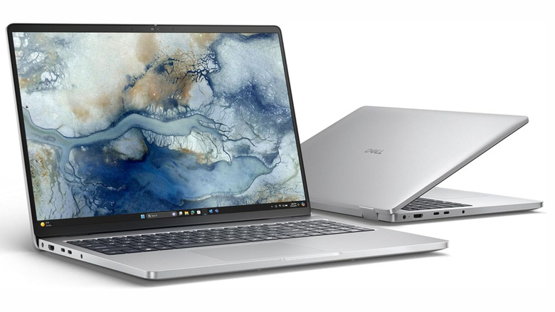 Front and side angles of the Dell Pro 16 laptop against a white background