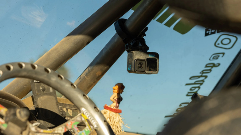 GoPro installed on vehicle as dashcam
