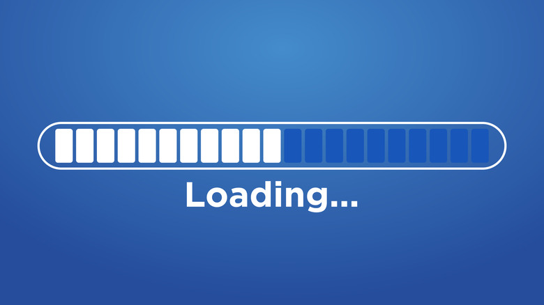 An image of a blue and white loading bar
